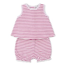 Kissy Kissy Fucshia Stripe Cabana Sunsuit Set
