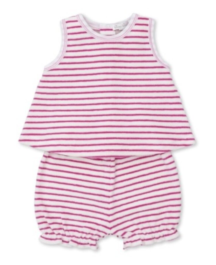 Kissy Kissy Fucshia Stripe Cabana Sunsuit Set