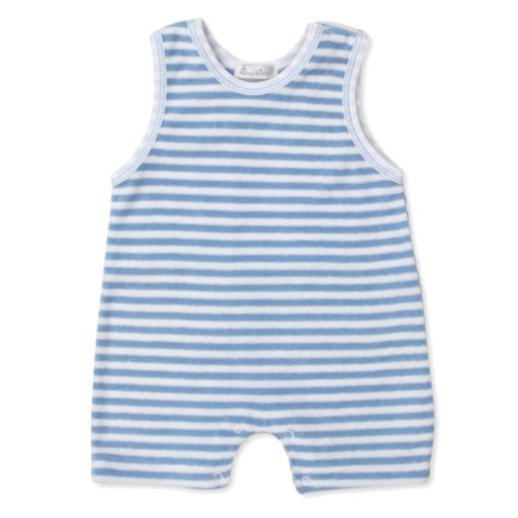 Kissy Kissy Lt Blue Cabana Stripe Terry Romper