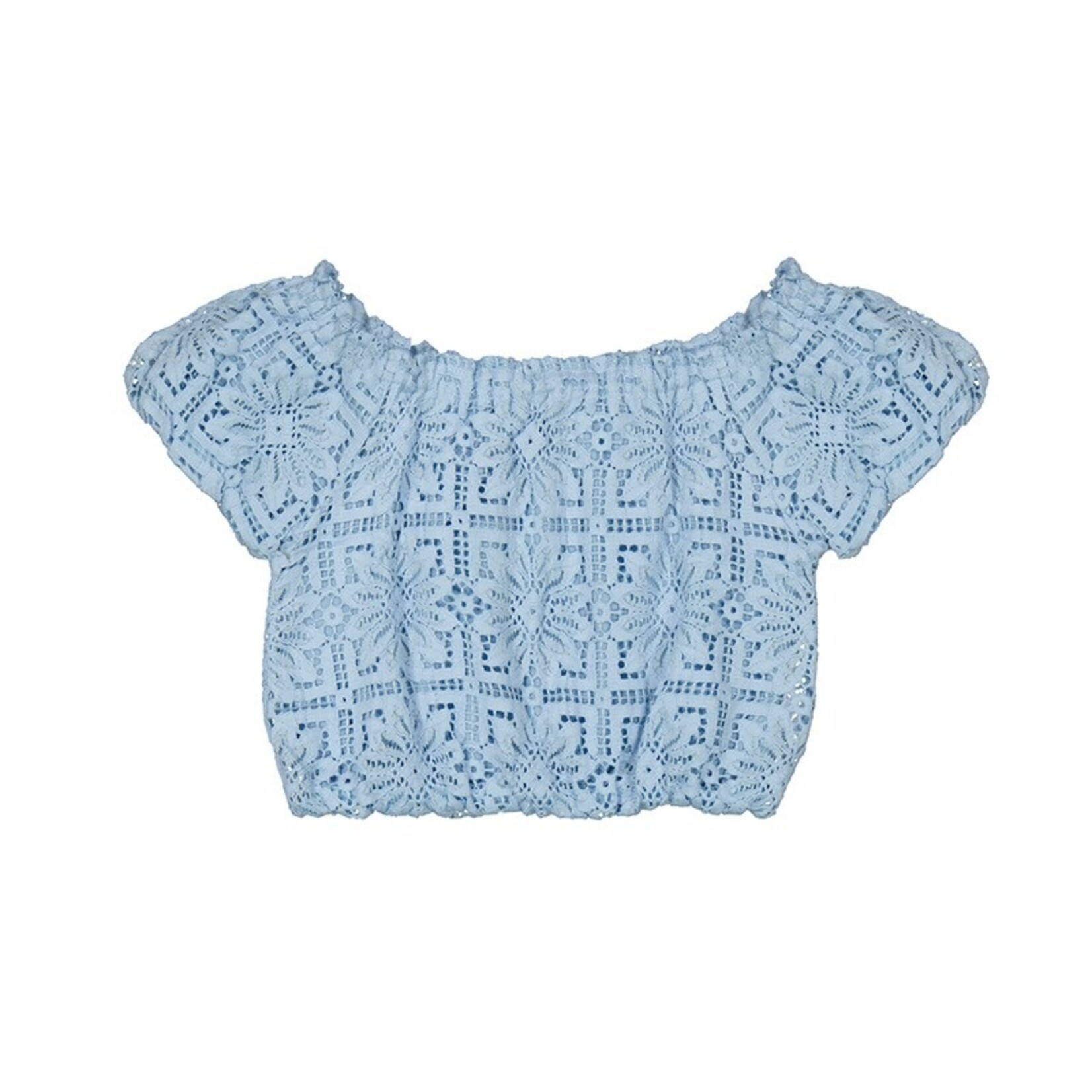 Mayoral Blue Eyelet Top