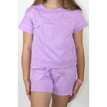 Paper Flower Purple Acid Wash Shorts