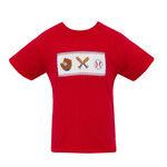 Anavini Red Smocked Baseball Shirt