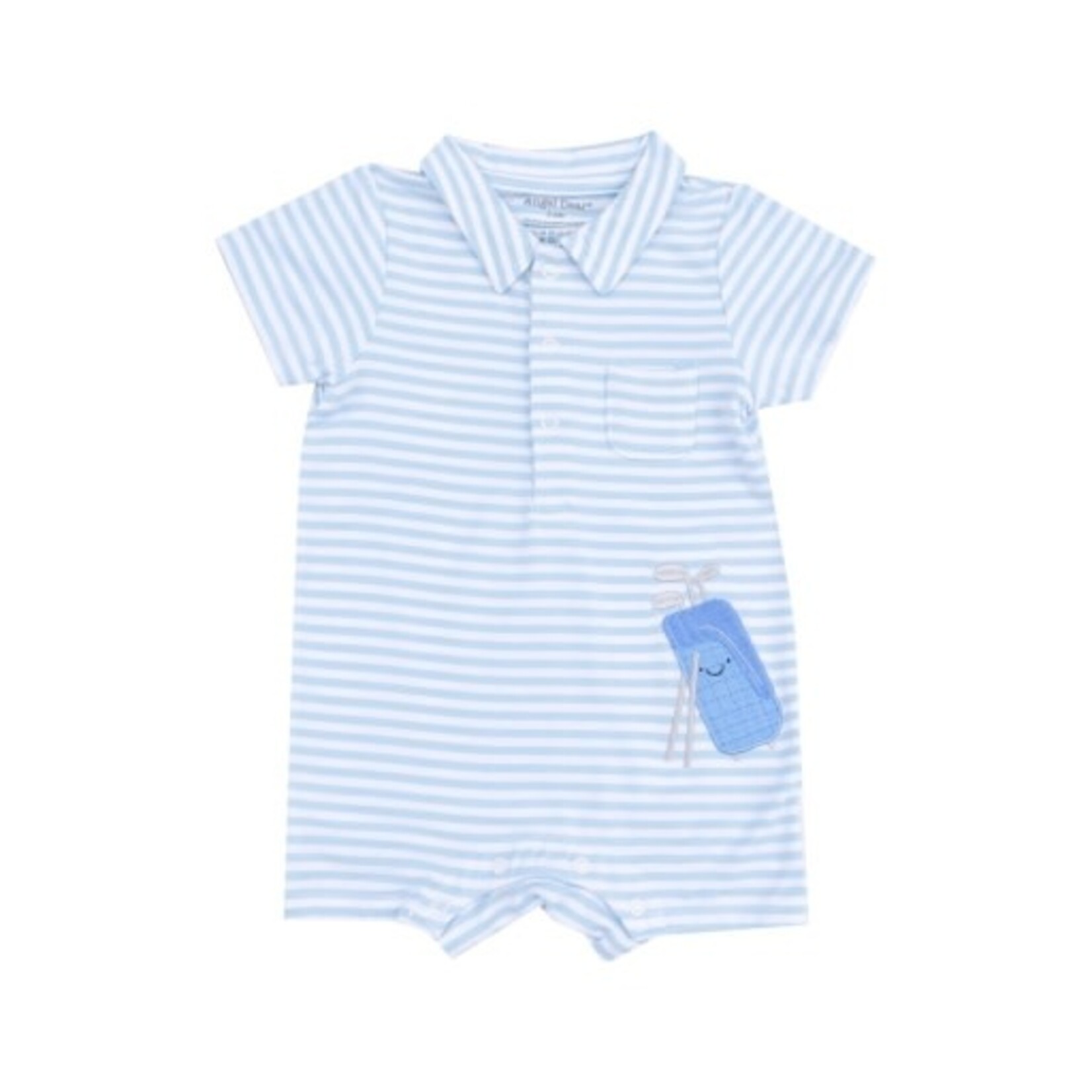 Angel Dear Golf Blue Stripe Applique Polo Shortie w/ Applique