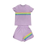 Lola and the Boys Lavender Rainbow Sequin Short Set