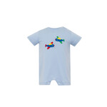 Claire & Charlie Blue Airplane Romper