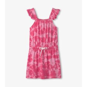 tie dye crush crochet sleeve dress