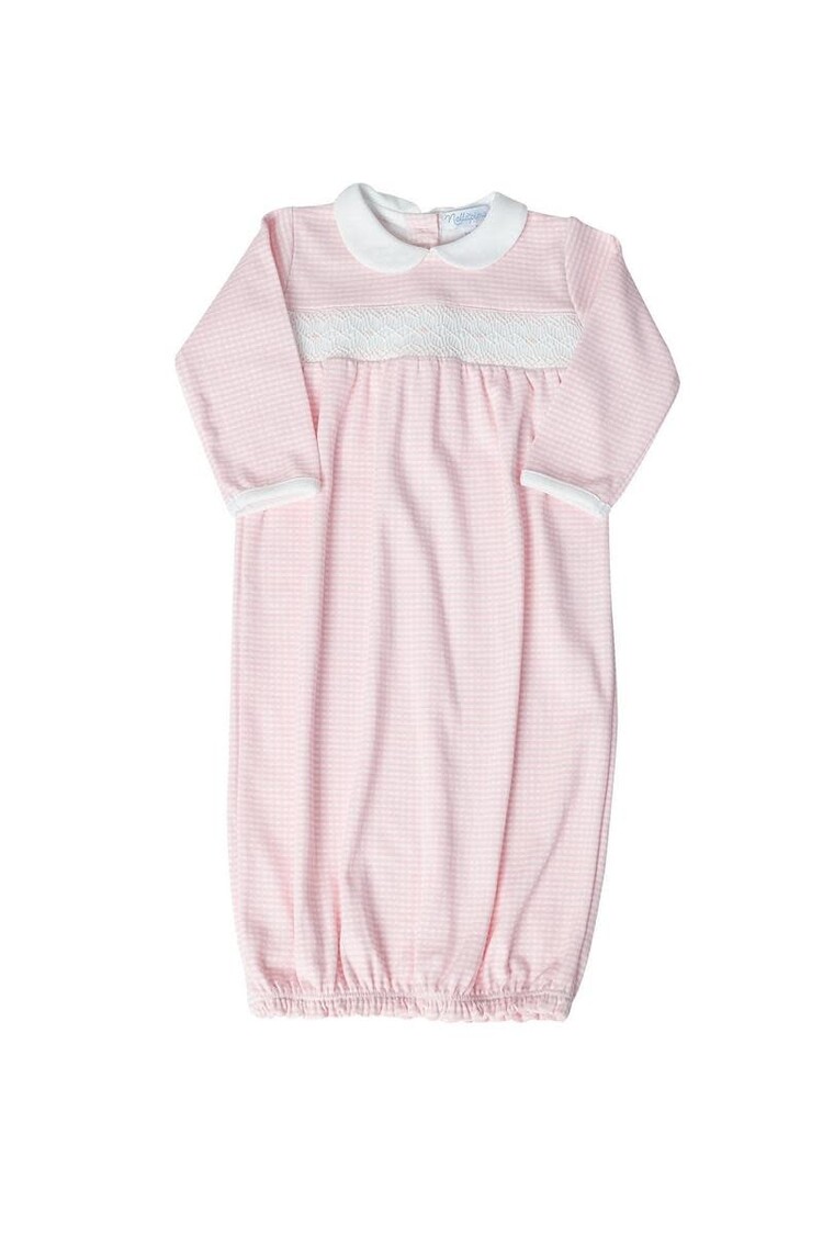 Nella Pima Gingham Baby Gown