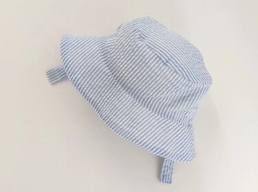 Huggalugs Blue Seersucker Bucket Hat