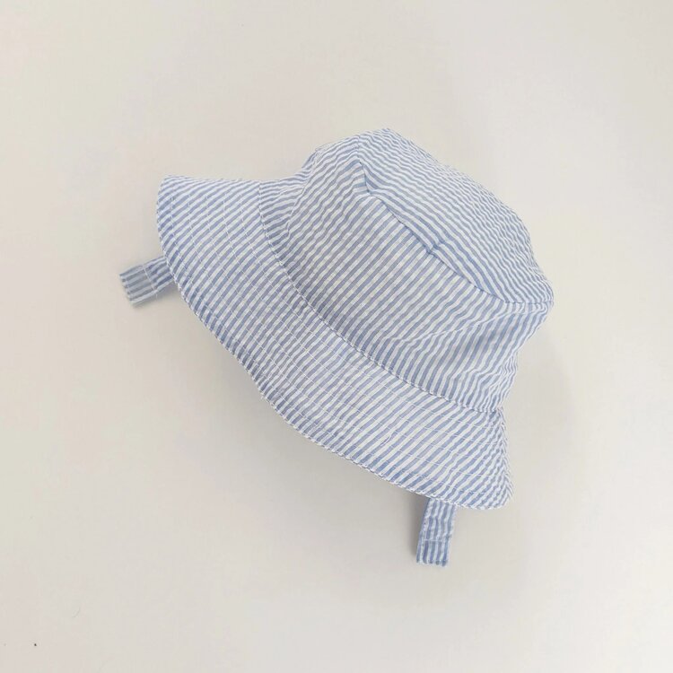 Huggalugs Blue Seersucker Bucket Hat