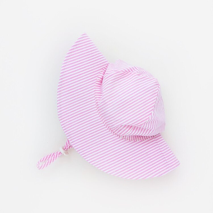 Huggalugs Pink Seersucker Sunhat