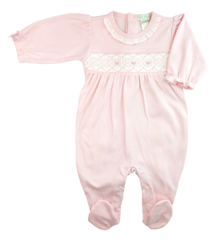 Baby Threads Bows Smocked Footie