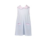 Proper Peony Blue Stripe Scalloped Dress