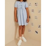 Hayden Girl Blue Ribbon Detailed Puff Sleeve Dress
