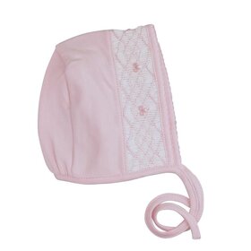Baby Threads Pink Bows Smocked Bonnet