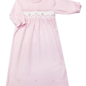 Baby Threads Pink Dot Smocked Rose Gown