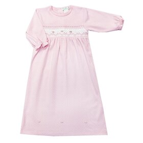 Baby Threads Pink Dot Smocked Rose Gown