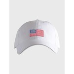 Harding Lane Needlepoint Baseball Hat-White Flag