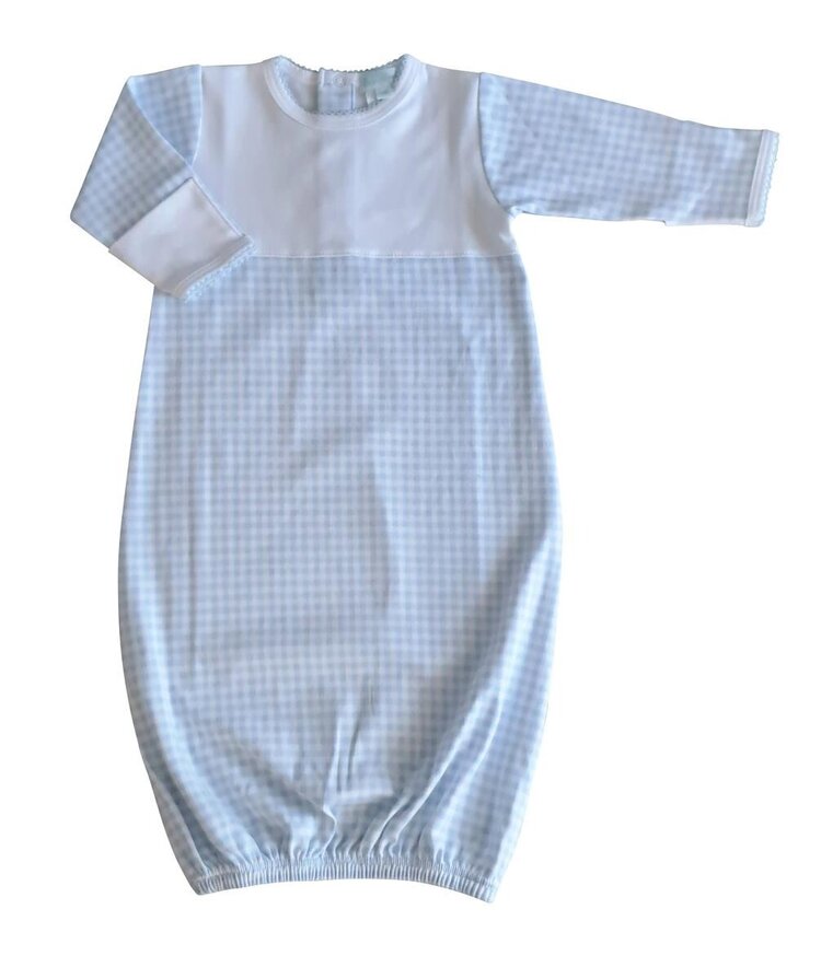 Baby Threads Blue Checks Take Me Home Gown