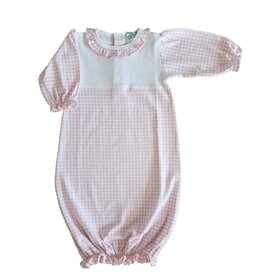 Baby Threads Pink Checks Take Me Home Gown