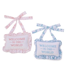 Two's Company Welcome to the World Door Hanger