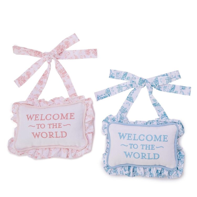Two's Company Welcome to the World Door Hanger