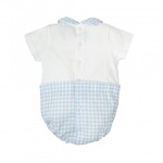 Babidu Blue Gingham Button On Bubble