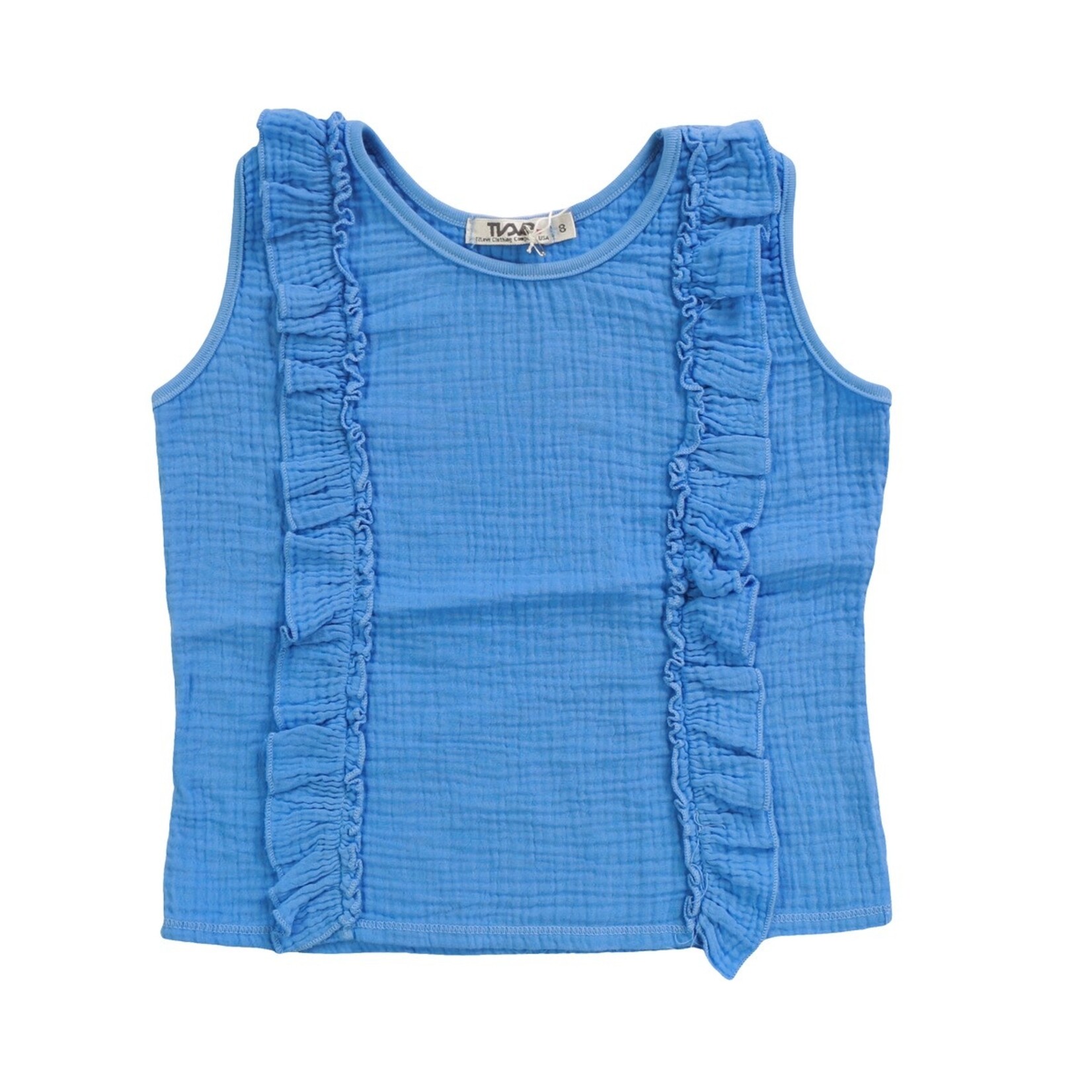 Cornflower Blue Ruffle Top T2Love Cornflower Blue Double Ruffle Top - The Sandbox Children's Boutique