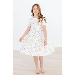 Mila & Rose Watercolor Rainbows S/S Pocket Twirl Dress