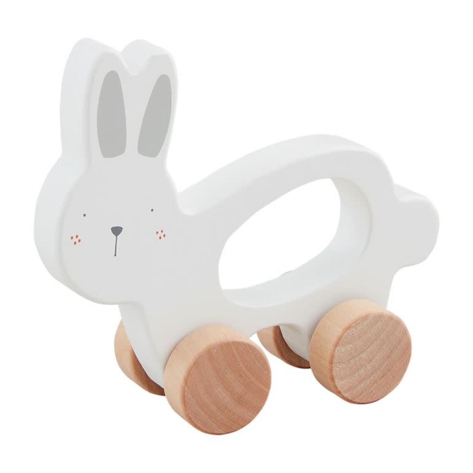 Mud Pie Wooden Bunny On Wheels