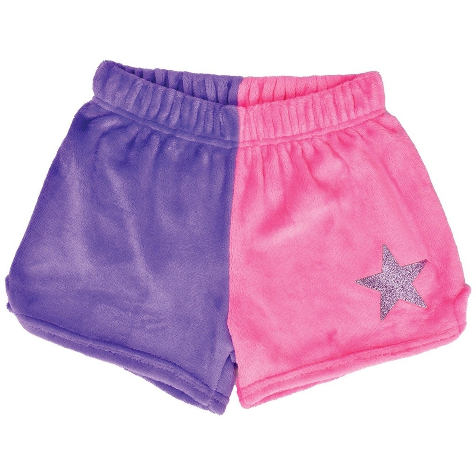 Iscream Pretty Pink Star Color Block Plush Shorts