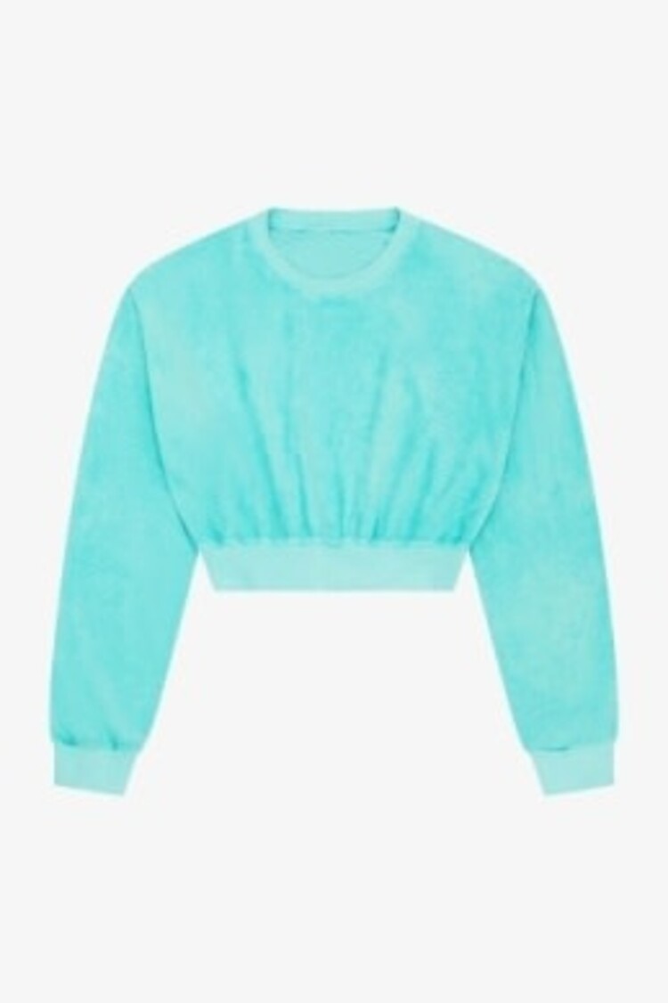 Tenly Aqua Sky Terry Cloth Sweatshirt