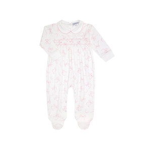 Nella Pima Charming Bows Smocked Footie