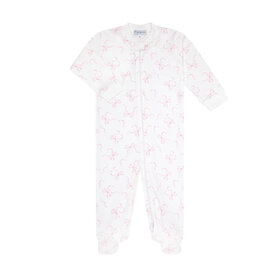 Nella Pima Charming Bows Zip Footie