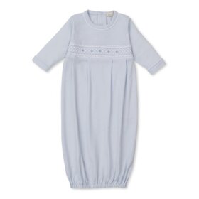 Kissy Kissy LT Blue Smocked Dot Gown