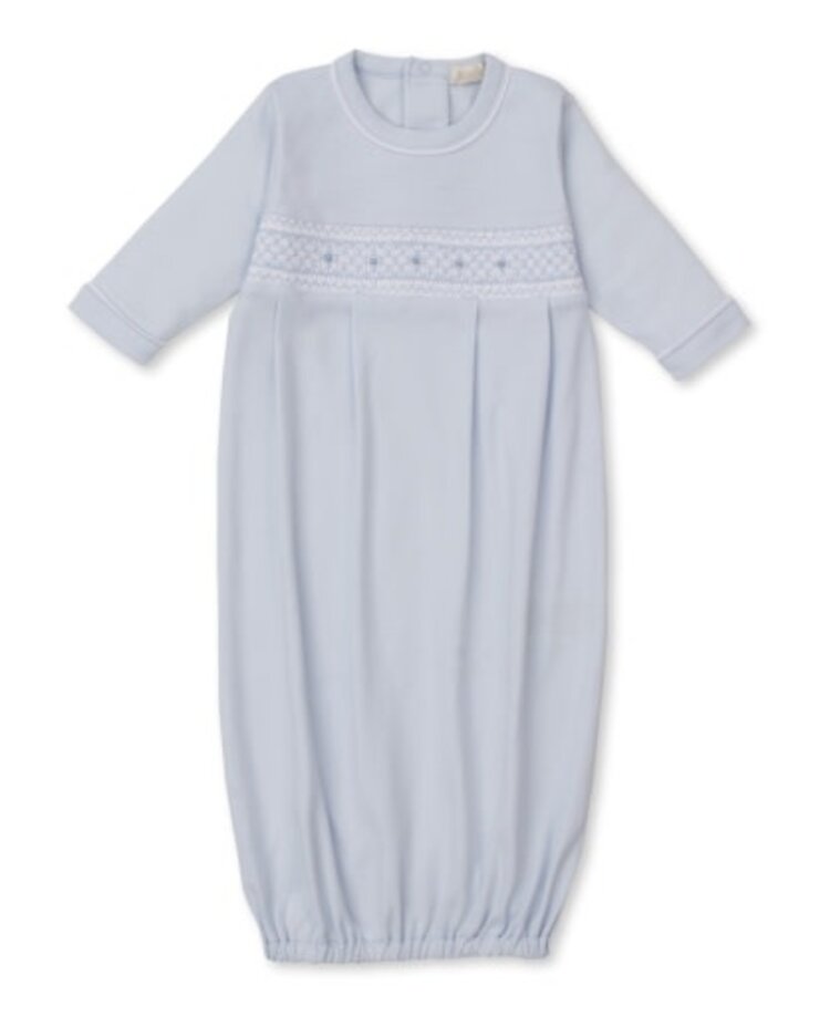 Kissy Kissy LT Blue Smocked Dot Gown