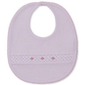 Kissy Kissy pink bib w/ hand smk