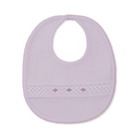 Kissy Kissy pink bib w/ hand smk