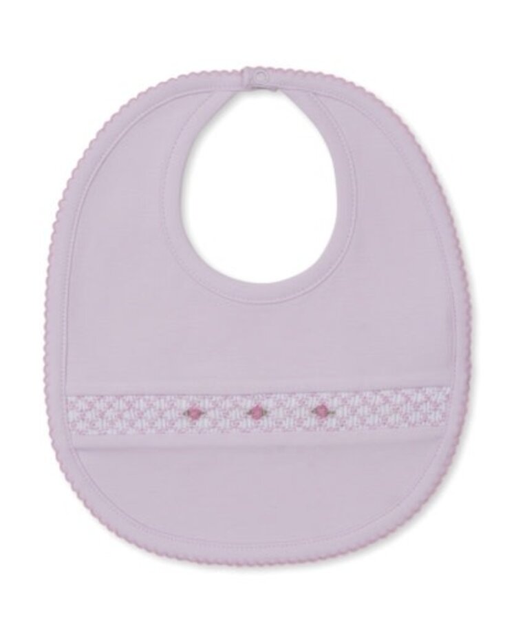 Kissy Kissy pink bib w/ hand smk