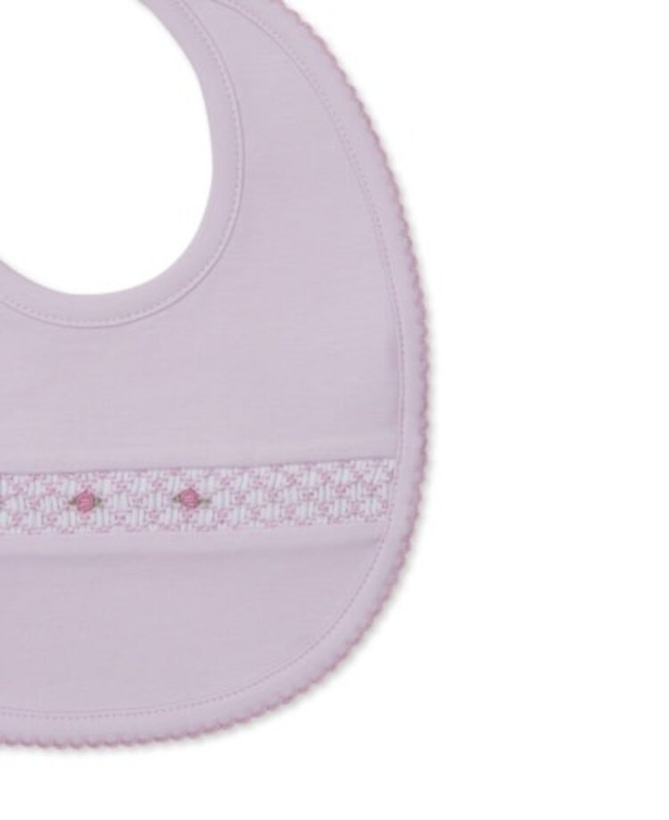 Kissy Kissy pink bib w/ hand smk