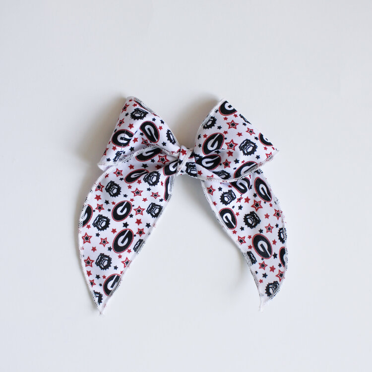 Wee Ones College Print Fabric Bow