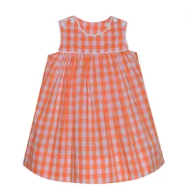 Remember Nguyen Orange/White Gingham Dress