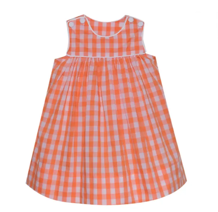 Remember Nguyen Orange/White Gingham Dress