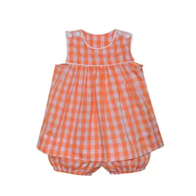 Remember Nguyen Orange/White Gingham Bloomer Set