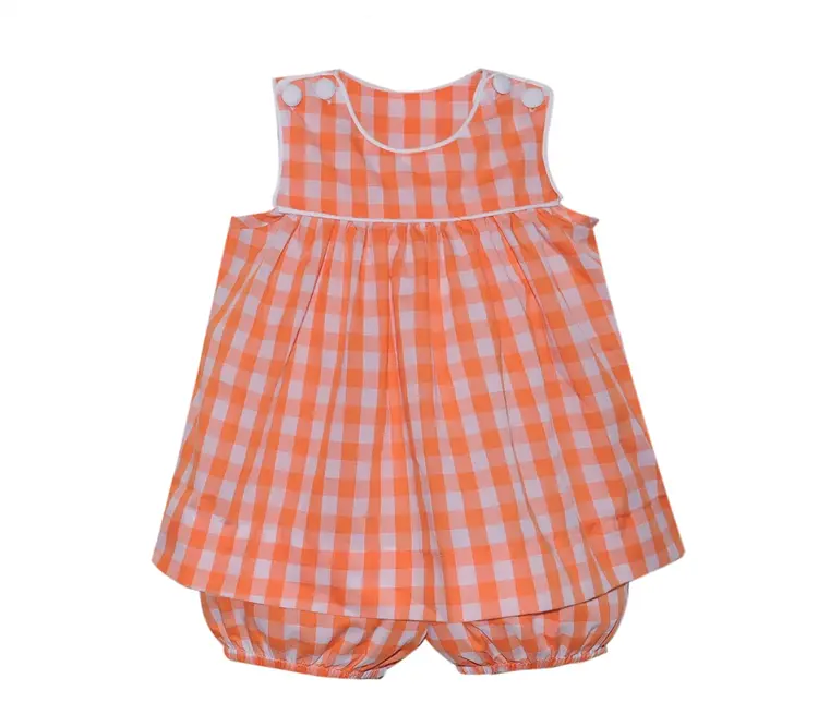 Remember Nguyen Orange/White Gingham Bloomer Set