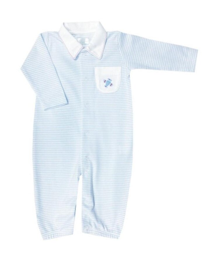 Baby Threads LT Blue Airplane Conv Gown