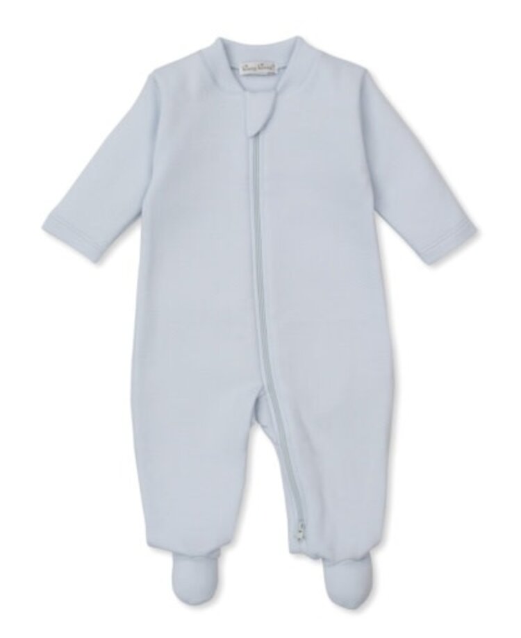Kissy Kissy Blue Jacquard Zip Footie