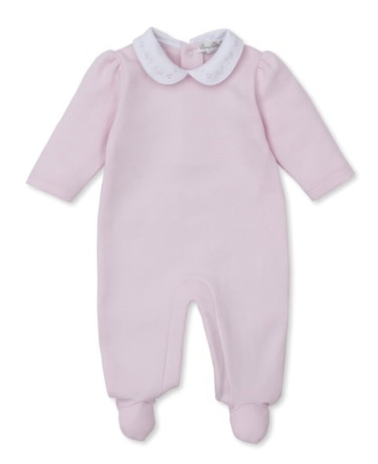 Kissy Kissy Pink Jacquard Collar Footie