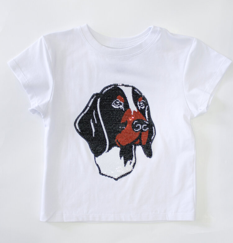 Azarhia Orange Game Day Sequin Hound Tee