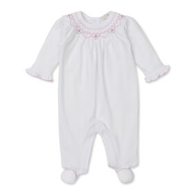 Kissy Kissy Smocked Floral Ruff Footie