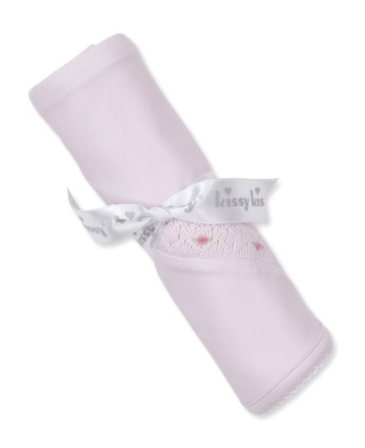 Kissy Kissy Smocked Floral Blanket